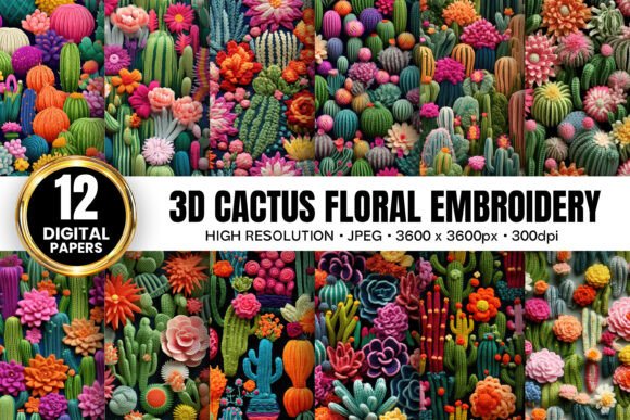 3D Cactus Floral Embroidery Patterns Review