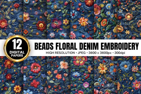Beaded Denim Floral Embroidery Patterns Review