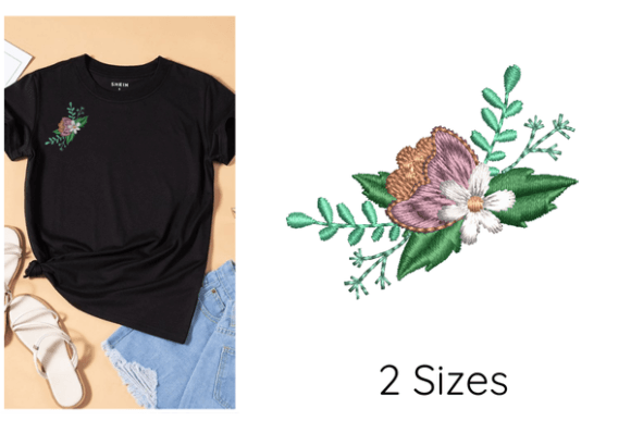 Creative Floral Embroidery Design for Boutique Apparel