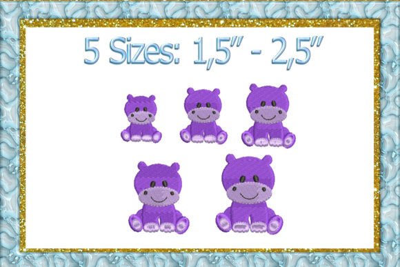 Mini Hippo Embroidery Design for Business Merch