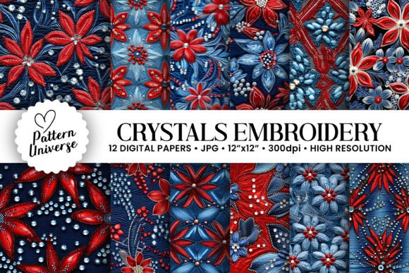 Red Blue Crystals Embroidery Patterns Review