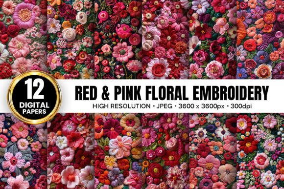 Red Pink Floral Embroidery Patterns Review