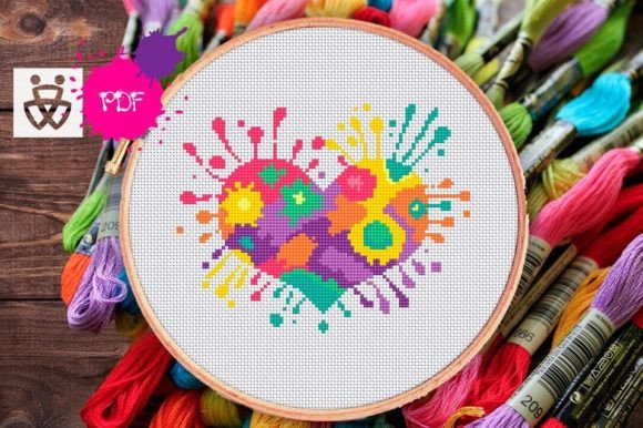 Splash Heart Cross Stitch Pattern PDF Review